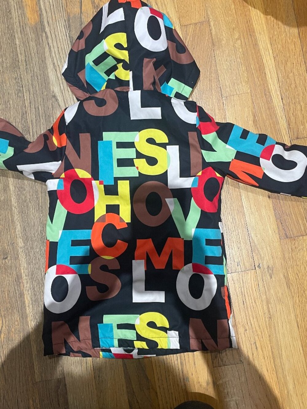 Girls Coat Hooded Alphabet Size 5 Fleece Lined - Picture 2 of 4